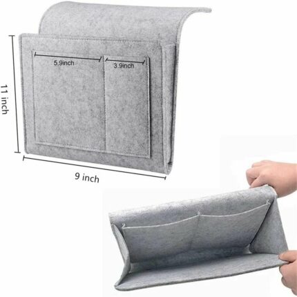 5 Pocket Phone/ Tablet/ Remote Felt Bedside Storage Organizer