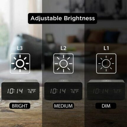 Qi Wireless Charger Digital Alarm Clock for Samsung/iPhone/Huawei