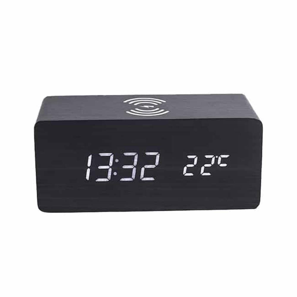 Qi Wireless Charger Digital Alarm Clock for Samsung/iPhone/Huawei